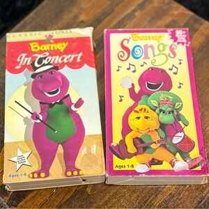 Barney VHS Lot – In Concert & Songs – Ages 1–8 – Classic Preschool Favorites